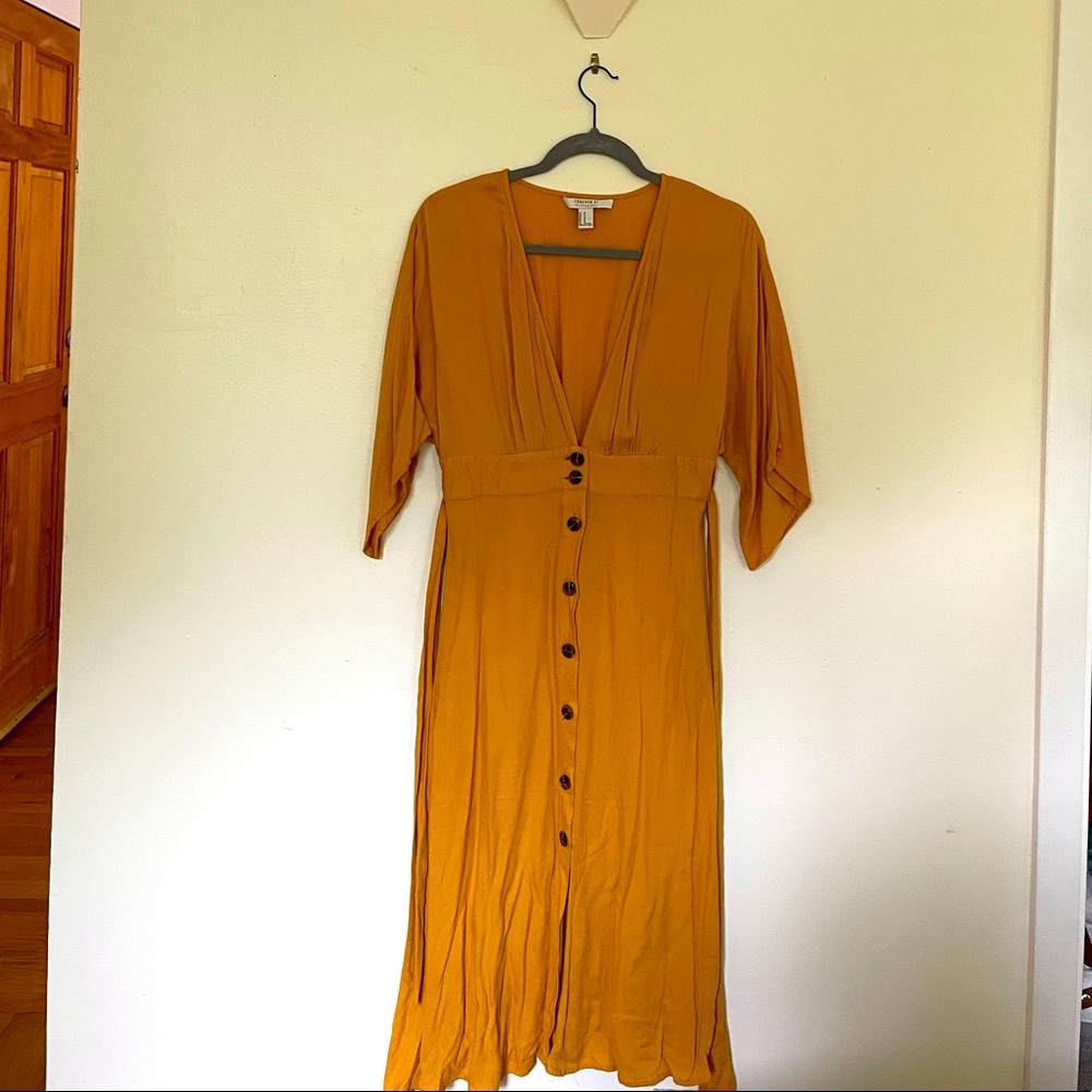 Forever 21 yellow midi dress